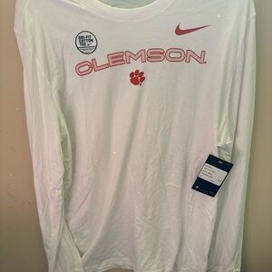 Nike White Clemson Long Sleeve Tee Brand New Large